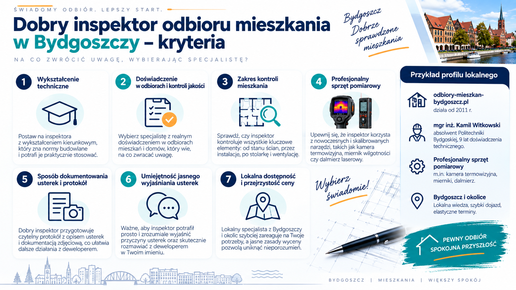 Kryteria wyboru dobrego inspektora odbioru mieszkania w Bydgoszczy